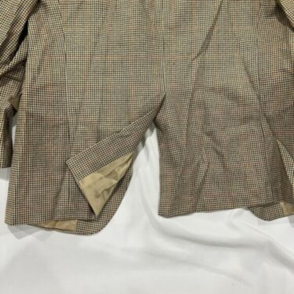 VINT Polo Ralph Lauren Blazer Silk Wool Made In Canada Ticket Pocket 41R Brown - Picture 3 of 9